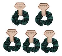 alloneslife Elastici per capelli, elastici per capelli da donna, per damigella d'onore, coda di cavallo, accessori per feste di nozze, scrunchies per damigelle d'onore, balli, regali, 5 pezzi (verde)