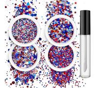 alloneslife Elegant Touch, set di 4 unghie finte adesive con paillettes, per trucco viso, corpo, unghie con paillettes (set da 13)