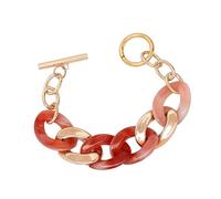 alloneslife Elegante braccialetto a catena in resina alla moda, lunghezza regolabile, gioielli alla moda fatti a mano da donna