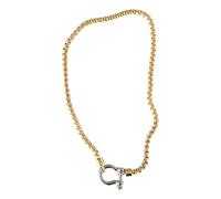 alloneslife Elegante collana unisex in acciaio inox con fibbia a moschettone per gli appassionati di attività all'aperto e gioielli alla moda da donna per feste
