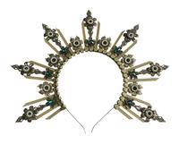 alloneslife Elegante copricapo incoronato incompiuto set di accessori per capelli in metallo per matrimoni feste eventi in costume (TS85D1)