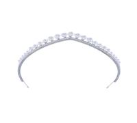 alloneslife Elegante diadema da sposa con strass e perle finte, design elegante, per feste di fine anno e occasioni speciali, cerchietto con perle e strass