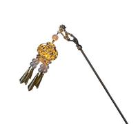 alloneslife Elegante forcina per capelli con luce LED, stile antico cinese, accessorio per acconciature da donna (lampada rotonda)