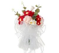 alloneslife Elegante mazzo di fiori morbido e confortevole, realizzato a mano, a maglia, bouquet di fiori unico per decorazioni