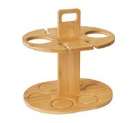 alloneslife Elegante Robusto Bambù Bottiglia di Vino E Vetro Rack Controsoffitto Organizzatori Portatile Accessorio Per Bottiglie E Bicchieri Salvaspazio Wine Rack