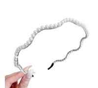 alloneslife Eleganti fasce per capelli con perle finte accentate per donne e ragazze, accessorio per capelli antiscivolo per feste di nozze uso quotidiano (. 1)