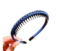 alloneslife Fasce per capelli antiscivolo in resina di cotone, per allenamenti da donna, spa, lavaggio viso, presa sicura, elastici sottili, diversi colori (blu navy)