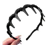 alloneslife Fasce per capelli in resina di cotone antiscivolo, per donne, allenamento, spa, lavaggio viso, presa sicura, elastici sottili, diversi colori (nero)