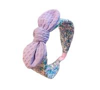 alloneslife Fascia per capelli con motivo floreale e fiocco annodato, morbida e larga, per feste e uso quotidiano, accessori alla moda (come mostrato)