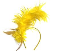 alloneslife Fascia per capelli con piume, stile vintage anni '20, per donne e ragazze, per feste in costume, spettacoli, in morbido tessuto (giallo)