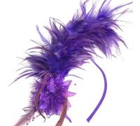 alloneslife Fascia per capelli con piume, stile vintage anni '20, per donne e ragazze, per feste in costume e spettacoli teatrali, in morbido tessuto (fiori)
