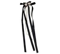 alloneslife Fermagli per capelli da donna, con fiocco, con frange, accessorio per capelli da ragazza, elegante fermaglio per capelli (nero, 1)