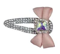 alloneslife Fermagli per capelli da donna, con fiocco con strass, forcina per capelli da donna, fermagli per capelli con frangia laterale, elegante strumento per lo styling dei capelli (rosa)
