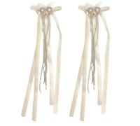 alloneslife Fermagli per capelli da donna, con fiocco e frange, accessorio per capelli da ragazza, elegante fermaglio per capelli (beige, 2)