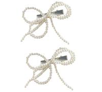 alloneslife Fermagli per capelli da donna, con perle artificiali, elegante fermaglio per capelli a becco d'anatra, fermaglio per capelli da donna con frangia laterale (fiori)