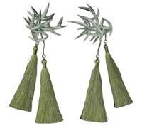 alloneslife Fermagli per capelli, da donna, stile antico, elegante, tradizionale, con clip laterale per capelli, con nappe a foglia, decorazione (un paio di forcine per capelli)