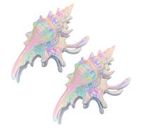 alloneslife Fermaglio per capelli a forma di conchiglia marina, elegante, in acrilico, accessori per lo styling dei capelli, per donne, eventi a tema, travestimenti, 2 pezzi (colore perla)