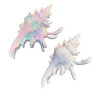 alloneslife Fermaglio per capelli a forma di conchiglia marina, elegante, in acrilico, accessori per lo styling dei capelli, per donne, eventi a tema, travestimenti, 2 pezzi (1 perla e 1 bianco)