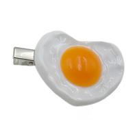alloneslife Fermaglio per capelli a forma di cuore con uova fritte, accessorio creativo per donne e ragazze, per feste e uso quotidiano (cuore amato)