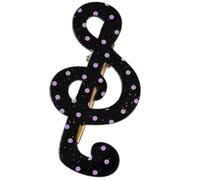 alloneslife Fermaglio per capelli a forma di nota musicale a forma di stella, elegante fermaglio per capelli in resina, accessorio alla moda per donne e ragazze, colore nero