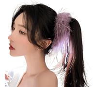 alloneslife Fermaglio per capelli a tema piumato, grazioso fermaglio per capelli anni '20, clip per capelli a forte tenuta per ragazze (come mostrato)