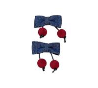 alloneslife Fermaglio per capelli con fiocco e ciliegie, per donne e ragazze, regolabile, antiscivolo, per abbigliamento casual, tutti gli abbinamenti (clip per coppia di fiocchi)