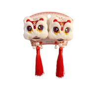 alloneslife Fermaglio per capelli con pompon, per Capodanno, dolce anno nuovo, clip piatta per capelli con nappe, elegante fermaglio per capelli per mazzi (risveglio perlato)