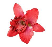 alloneslife Fermaglio per capelli in tessuto leggero, resistente, a forma di fiore, accessorio per capelli fatto a mano (rosso)