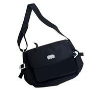 alloneslife Itabag Tracolla Estetica Studente Scuola Stili Giapponesi Spalla Per Display Spillo Tracolla Giapponese Per Le Donne Messenger Spalla Chiara, Nero