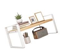 alloneslife Organizer salvaspazio da scrivania in ferro e legno, adatto per casa, ufficio, dormitorio, mantiene libri e forniture ordinati