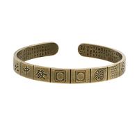 alloneslife Ottone alla moda con vestibilità personalizzabile e simbolo culturale in ottone braccialetto per l'uso quotidiano gioielli buddisti incanto