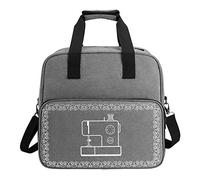 alloneslife Overlock, piccola borsa portatile per macchina da cucire, decorazione con tracolla e manico, Grigio chiaro