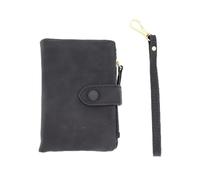 alloneslife Portafoglio corto da donna con stampa floreale in pelle PU tripla piega portafoglio porta carte di credito borsa per mamma, compleanno, Natale, Nero , 13.5*9.5*3.5cm