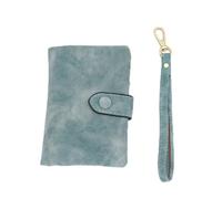 alloneslife Portafoglio corto da donna con stampa floreale in pelle PU tripla piega portafoglio porta carte di credito borsa per mamma, compleanno, Natale, blu cielo, 13.5*9.5*3.5cm