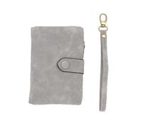 alloneslife Portafoglio corto da donna con stampa floreale in pelle PU tripla piega portafoglio porta carte di credito borsa per mamma, compleanno, Natale, grigio, 13.5*9.5*3.5cm