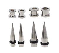 alloneslife Set di 2 paia di orecchini a perno dilatatori e tunnel in acciaio per amici, compleanni, dilatatori e tunnel