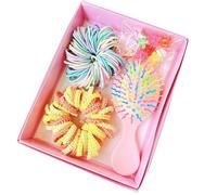 alloneslife Set di fermagli elastici per capelli per bambini, con design colorato, per acconciature di tutti i giorni (scatola 2)