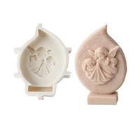 alloneslife Stampi in silicone, stampo in silicone per realizzare candele, statua religiosa, stampo in silicone adatto per resina (ali a goccia d'acqua)
