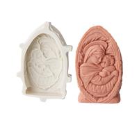 alloneslife Stampi in silicone, stampo in silicone per realizzare candele, statua religiosa, stampo per creazioni artigianali in silicone adatto per resina (arco mano angelo candela)