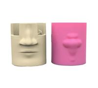 alloneslife Stampi per argilla epossidica per vasi di fiori, stampo in silicone per calcestruzzo, portapenne a forma di viso, per appassionati di arte