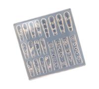 alloneslife Stampo multiuso in silicone per nail art, motivo farfalla e fiori, portatile, per forniture artigianali acriliche (3)