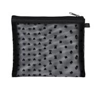 alloneslife Trousse per trucchi in peluche, borsa da toilette alla moda, borsa per trucchi e articoli da toeletta, borsa da viaggio per rossetti e pennelli, Nero, M, As shown