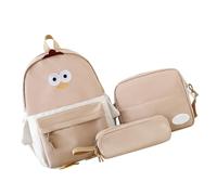 alloneslife Zaini Per Ragazza 3PCS Bambini Teen Scuola Zaino Con Borsa A Tracolla Matita Sacchetti Set Bella Bookbags Viaggio Scuola Zaini Per Ragazza, Khaki Tre Pezzi Se, One Size