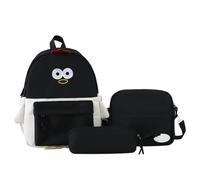 alloneslife Zaini Per Ragazza 3PCS Bambini Teen Scuola Zaino Con Borsa A Tracolla Matita Sacchetti Set Bella Bookbags Viaggio Scuola Zaini Per Ragazza, Nero Tre Pezzi Se, One Size