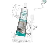 Allony 100ml Silicone Bianco Sigillante, Silicone Trasparente Sigillante Doccia, Silicone Bianco per Bagno Antimuffa, Usato per Silicone Bagno, Doccia, Cucina, Bicchiere, Interni Ed Esterni
