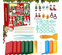 Allony Air Dry Clay, Natale Plastilina, Argilla da Modellare, Polymer Clay Set, Orecchini DIY, Kit Argilla con Strumenti per Scolpire Gli, Lavoretti creatività di Natale, Regalo di Compleanno