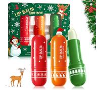 Allony Burrocacao Natalizio, 3 Pezzi Balsamo Labbra Natalizio, Set Burrocacao Labbra Natale, Esfolia in Profondità, Protegge la Pelle Delle Labbra, un Regalo per Amici e Familiari