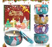 Allony Candele Profumate Natalizie, Set Candele Profumate Regalo, Candela Decorativa Natalizia Candele di Natale Regali di Natale per le Donne-4 Odori