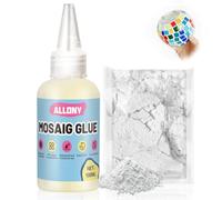 Allony Colla per Vetro, Collante Trasparente per Mosaico, Colla per Mosaico Vetro, Pasta Sigillante per Mosaic, Mosaic Glue per Mosaici in Pietra/Ceramica, 100 Ml