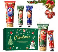 Allony Crema Mani Set, 3 Pezzi Creme Mani Natalizie Natale, 2 Pezzi Creme Corpo Profumate, Regali Donna Natale, Crema Mani Corpo Idratante Pelle Secca per Vacanze Della Festa Di Compleanno di Natale